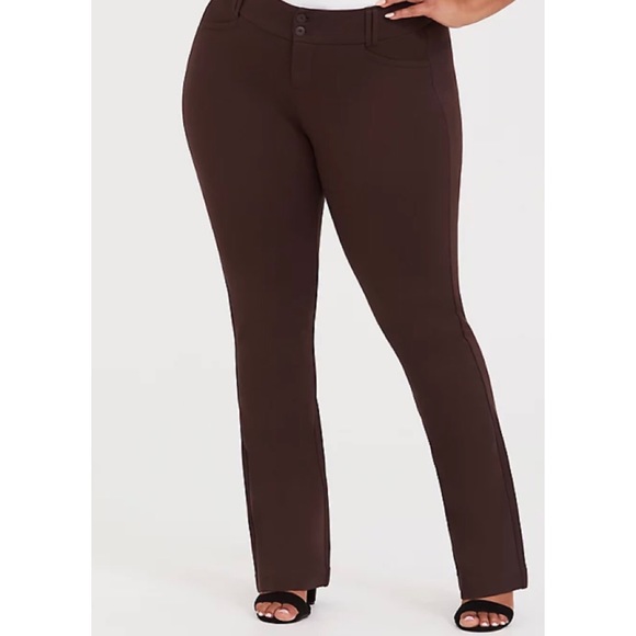TORRID- STUDIO SIGNATURE PREMIUM PONTE STRETCH TROUSER - BROWN 30 XT - Picture 1 of 5